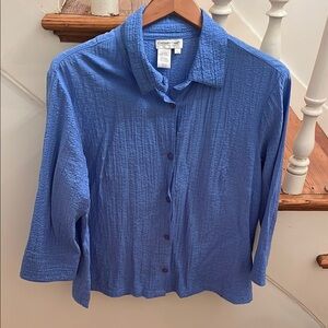 Coldwater Creek Blue Button-Up Shirt